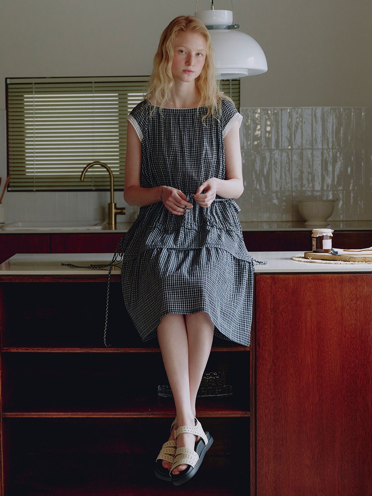 뮈뮈에르(MUEMUER) Front to Back Reversible Tiered Dress MU2635OP313M