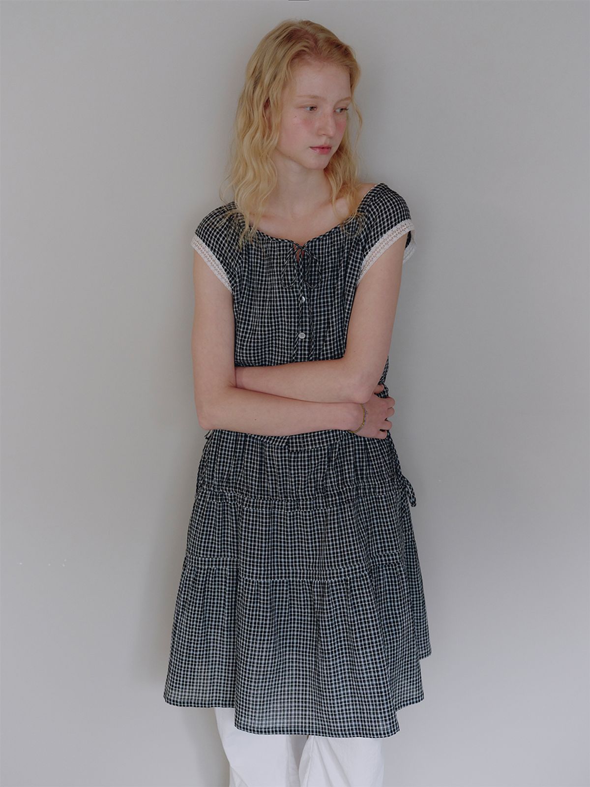뮈뮈에르(MUEMUER) Front to Back Reversible Tiered Dress MU2635OP313M