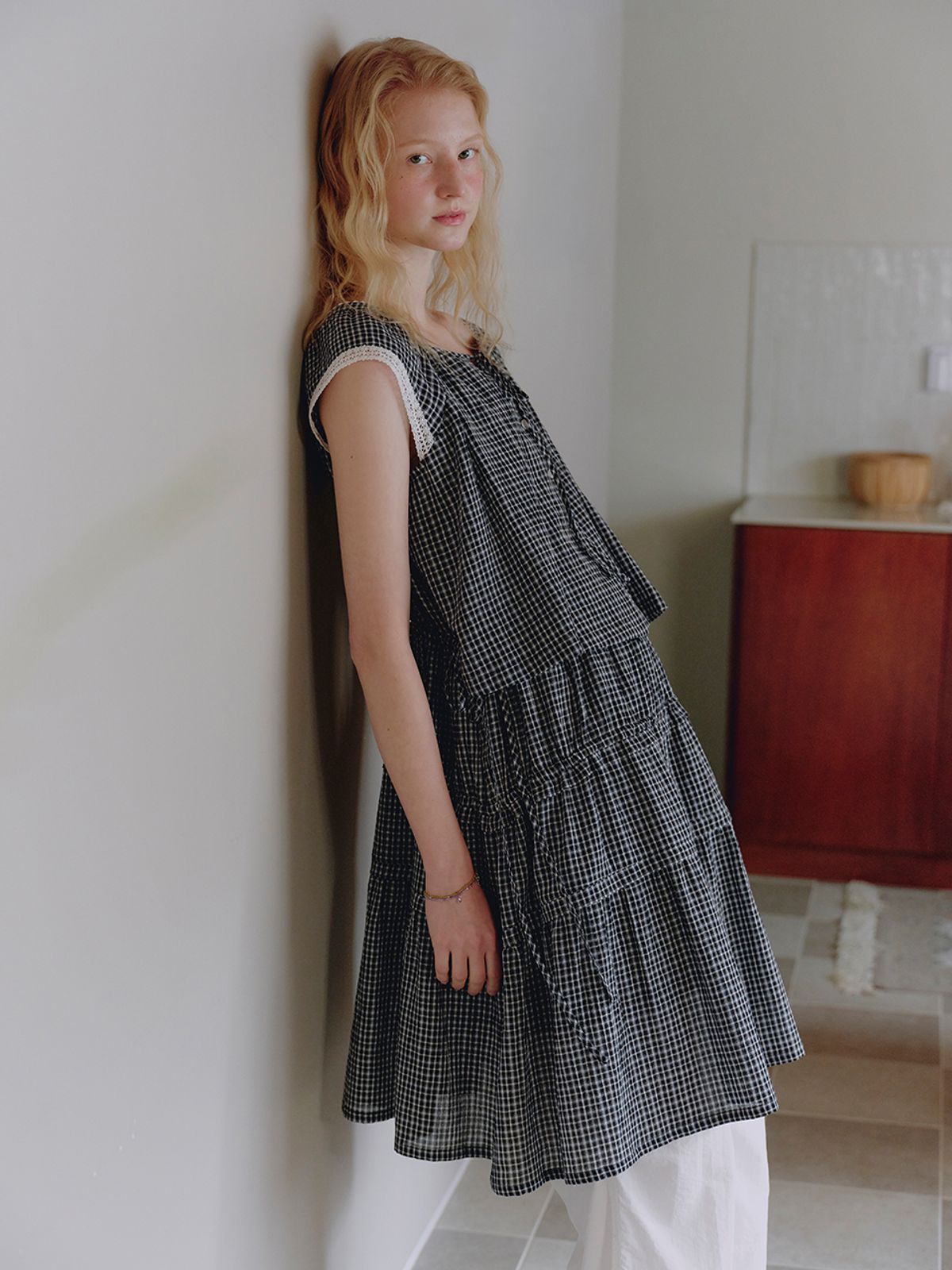 뮈뮈에르(MUEMUER) Front to Back Reversible Tiered Dress MU2635OP313M