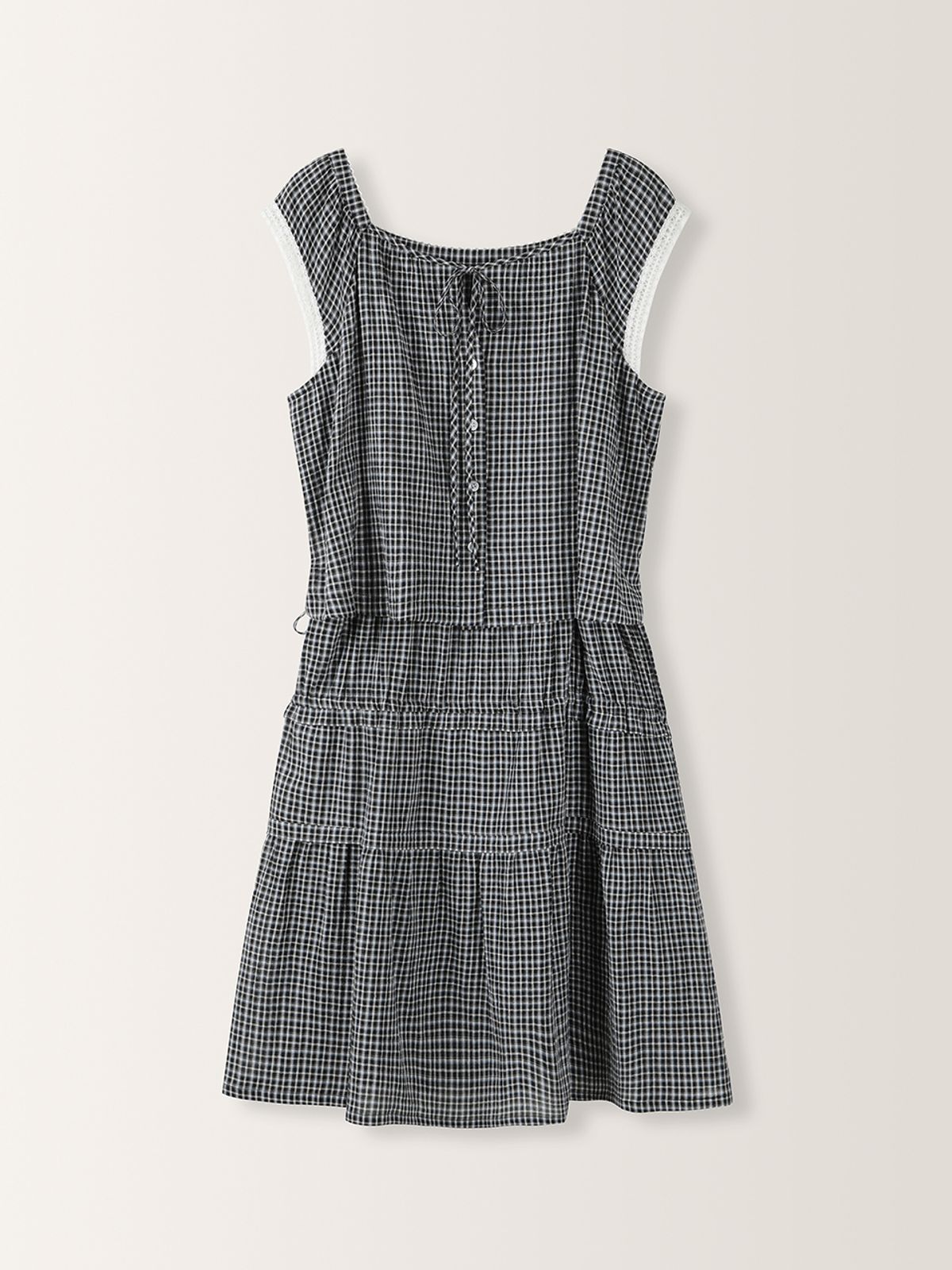 뮈뮈에르(MUEMUER) Front to Back Reversible Tiered Dress MU2635OP313M