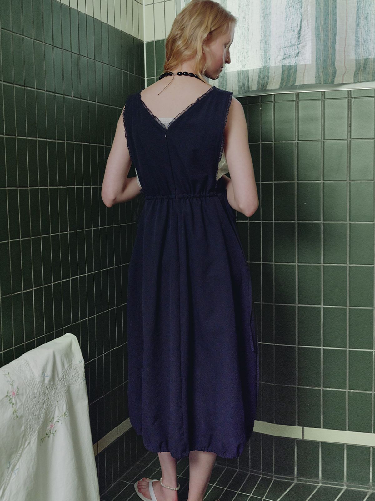 뮈뮈에르(MUEMUER) Seersucker Pinafore Dress MU2635OP312M