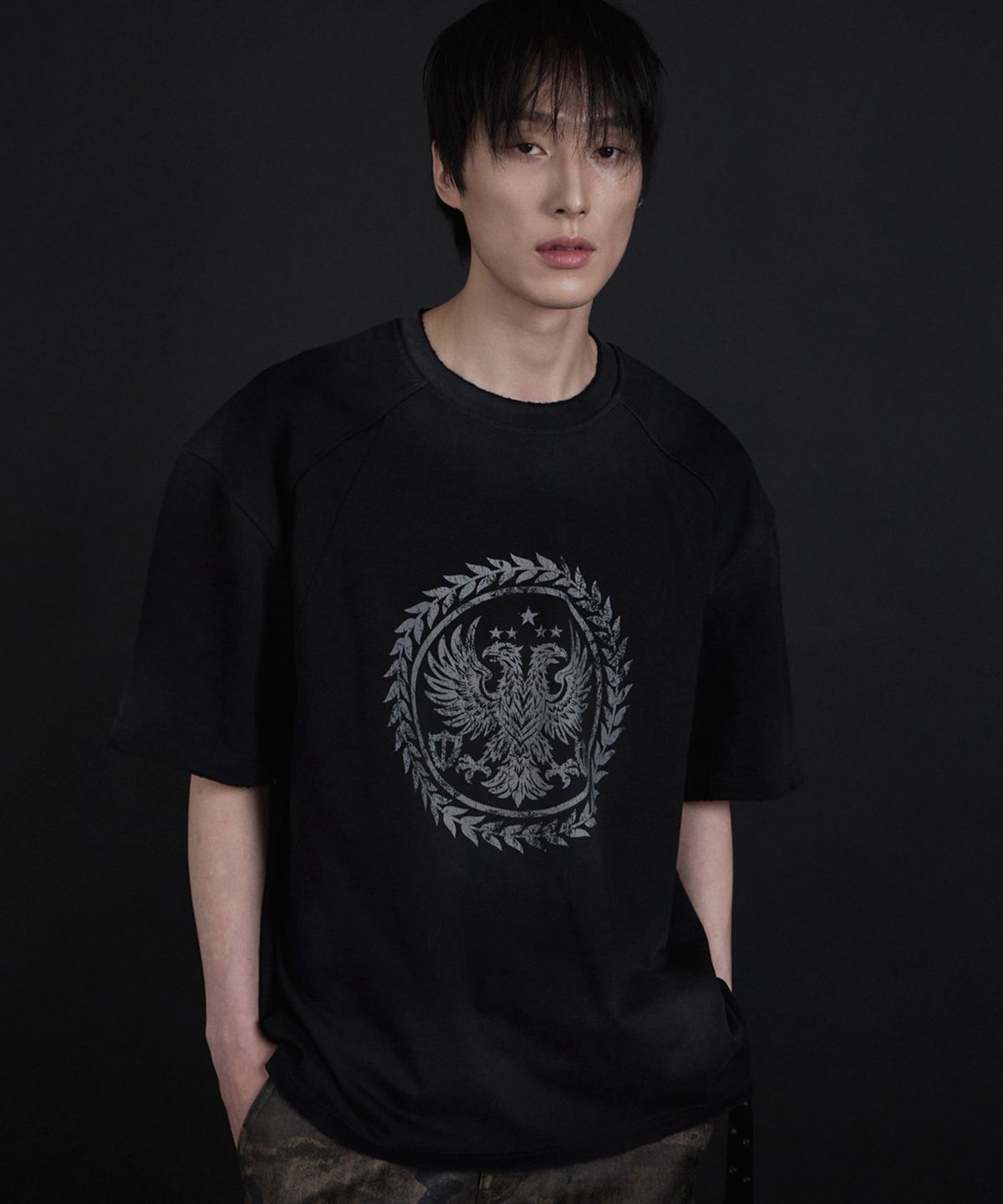 포스센스티브(FORCESENSITIVE) obisidian eagle t-shirt (BK/GR)