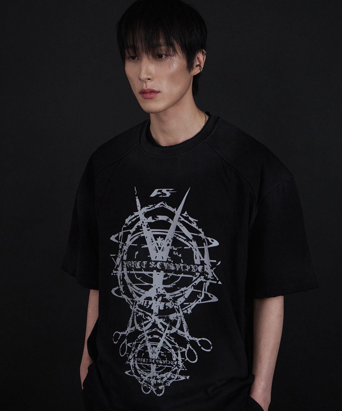포스센스티브(FORCESENSITIVE) darkness scissors t-shirt (BK/GR)