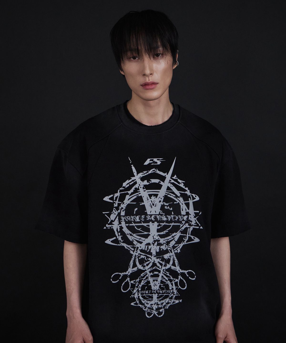 포스센스티브(FORCESENSITIVE) darkness scissors t-shirt (BK/GR)