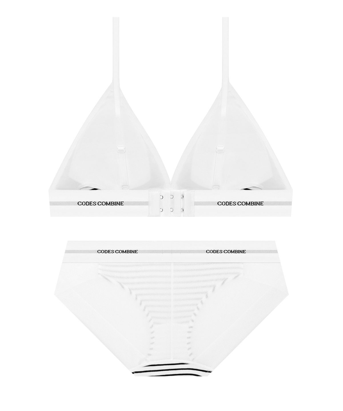 코데즈컴바인 이너웨어(CODES COMBINE INNERWEAR) 서프 스트라이프 와이드밴드 브라렛 햄팬티 세트_블랙