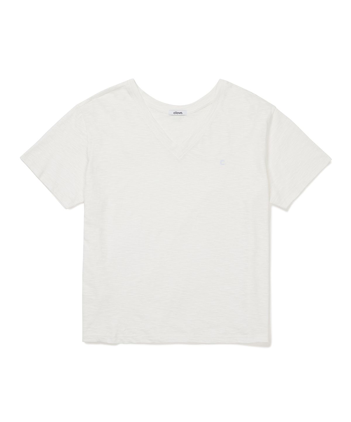 클로브(CLOVE) [26SM clove] Loose Fit V-Neck T-Shirt (White)