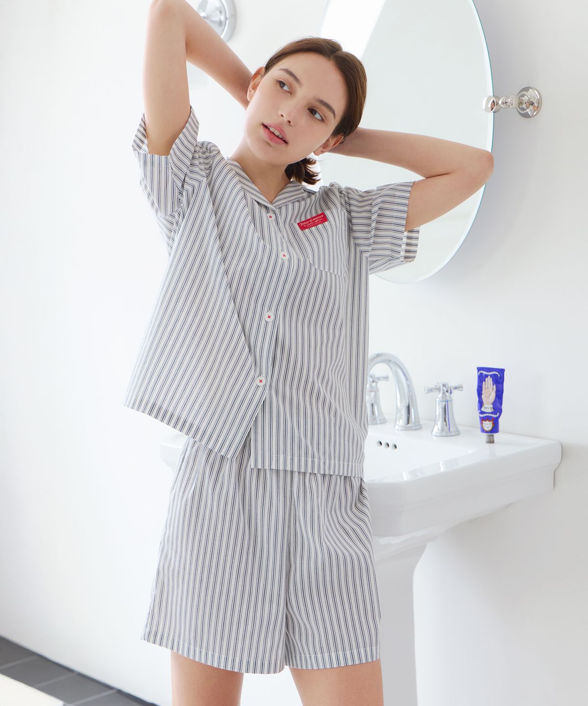 쥬시꾸뛰르 라이프웨어(JUICYCOUTURELIFEWEAR) 브리즈 스트라이프 파자마 세트 (5colors)