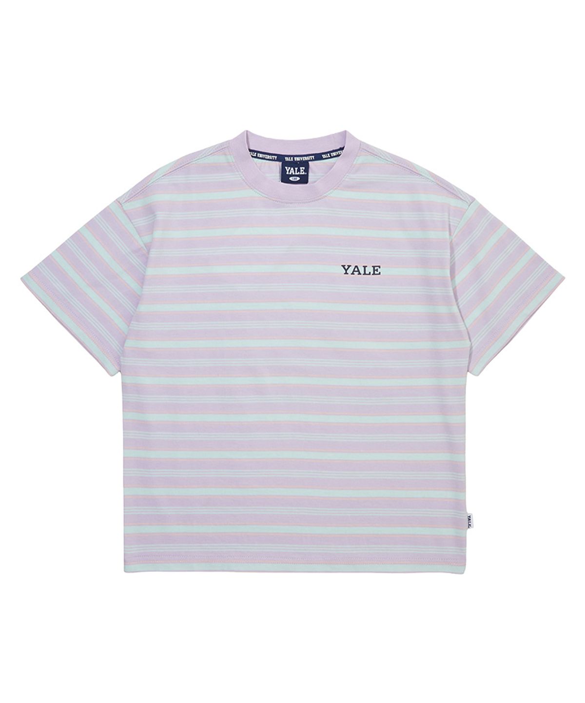 예일키즈(YALE KIDS) 스트라이프 컬러링 하프 티셔츠 A6M004