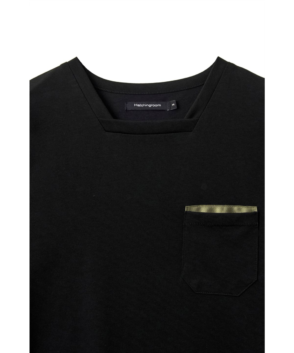 해칭룸(HATCHINGROOM) Square Neck Tee Black