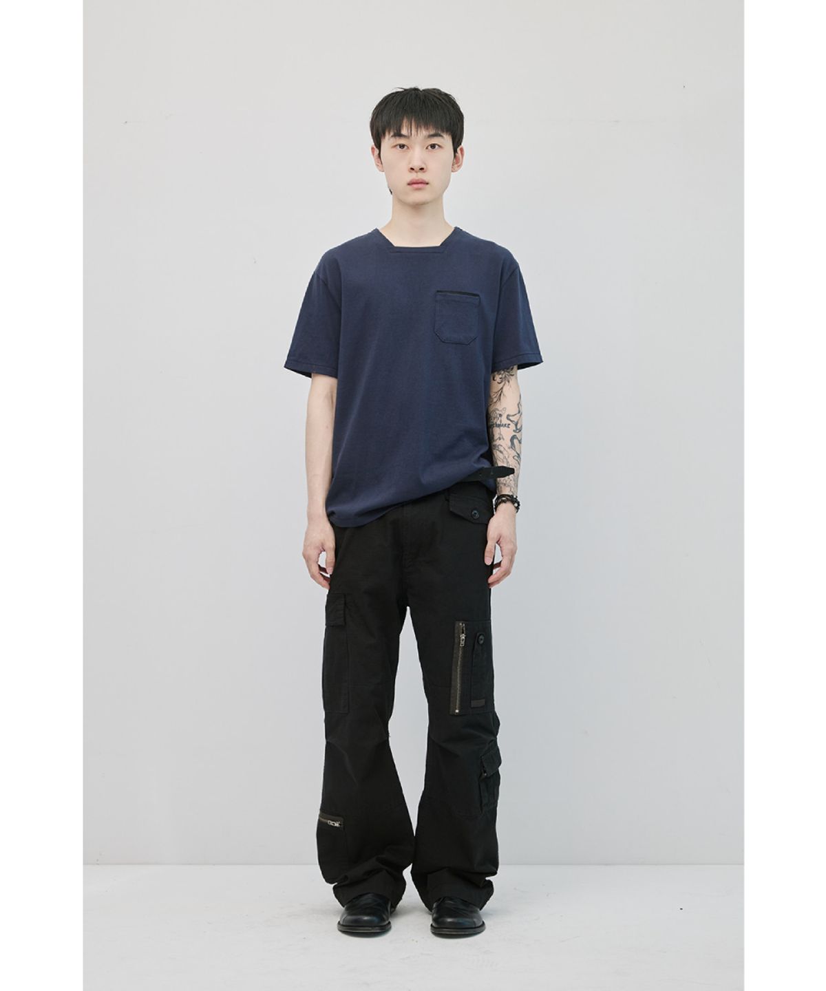 해칭룸(HATCHINGROOM) Square Neck Tee Dark Navy