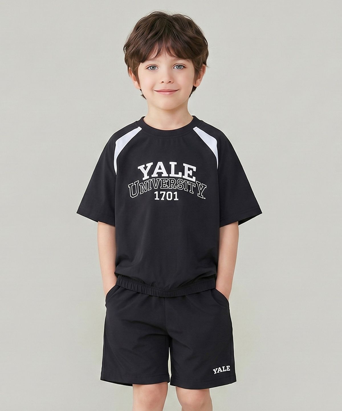 예일키즈(YALE KIDS) 배색 포인트 우븐 상하세트 A6M017