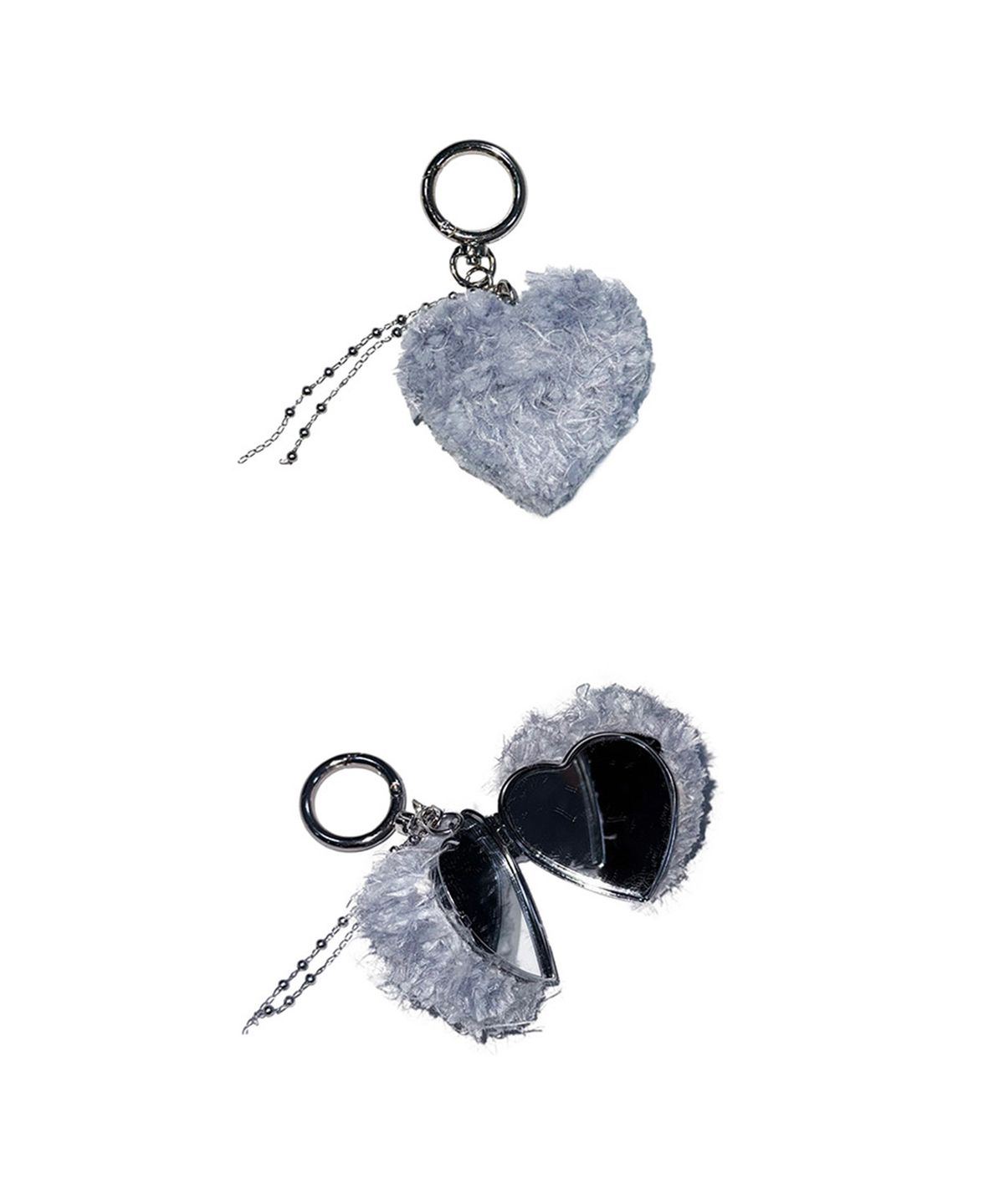 시묘무드(SIMYOMOOD) [핸드메이드/터프팅] TUFTED HEART MIRROR KEYRING (4colors)