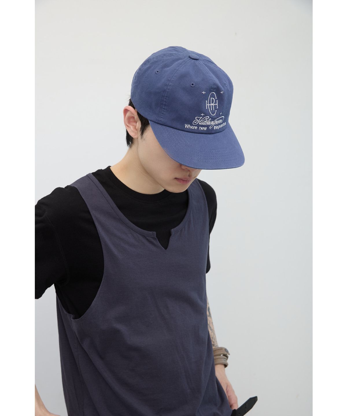 해칭룸(HATCHINGROOM) Logo Cap Washed French Blue