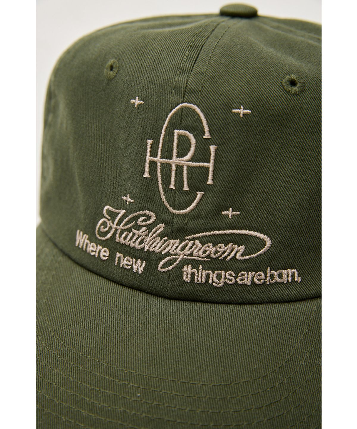 해칭룸(HATCHINGROOM) Logo Cap Washed Khaki