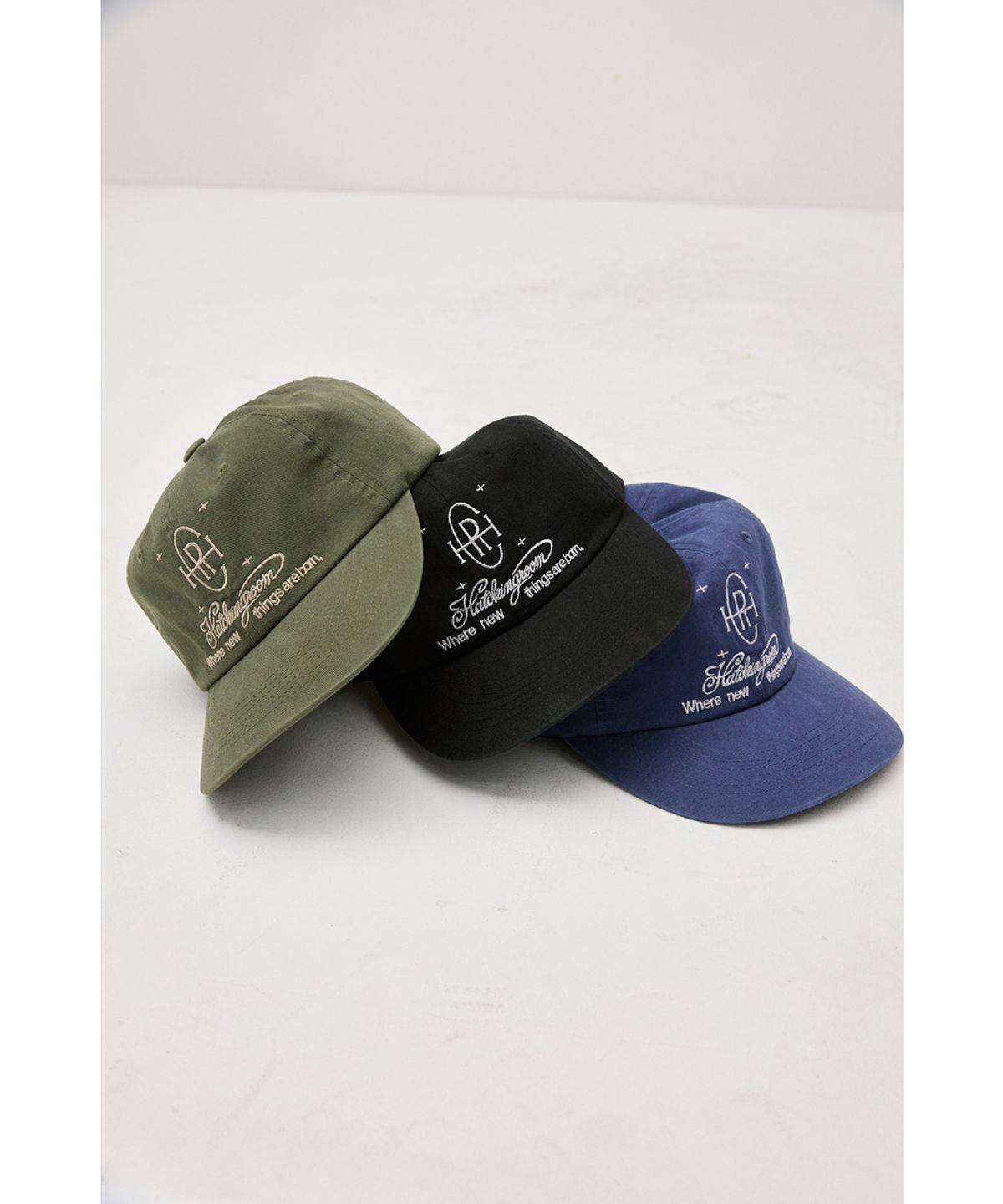 해칭룸(HATCHINGROOM) Logo Cap Washed Khaki