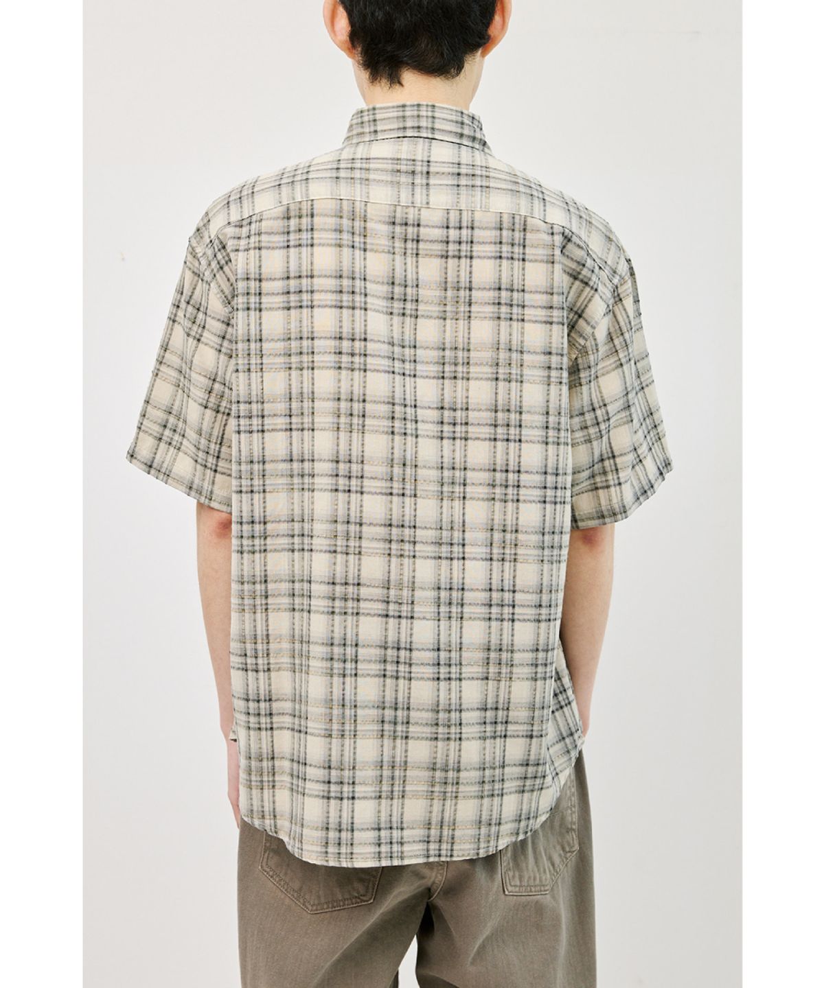 해칭룸(HATCHINGROOM) Arrow Shirt Over Dyed Check Butter