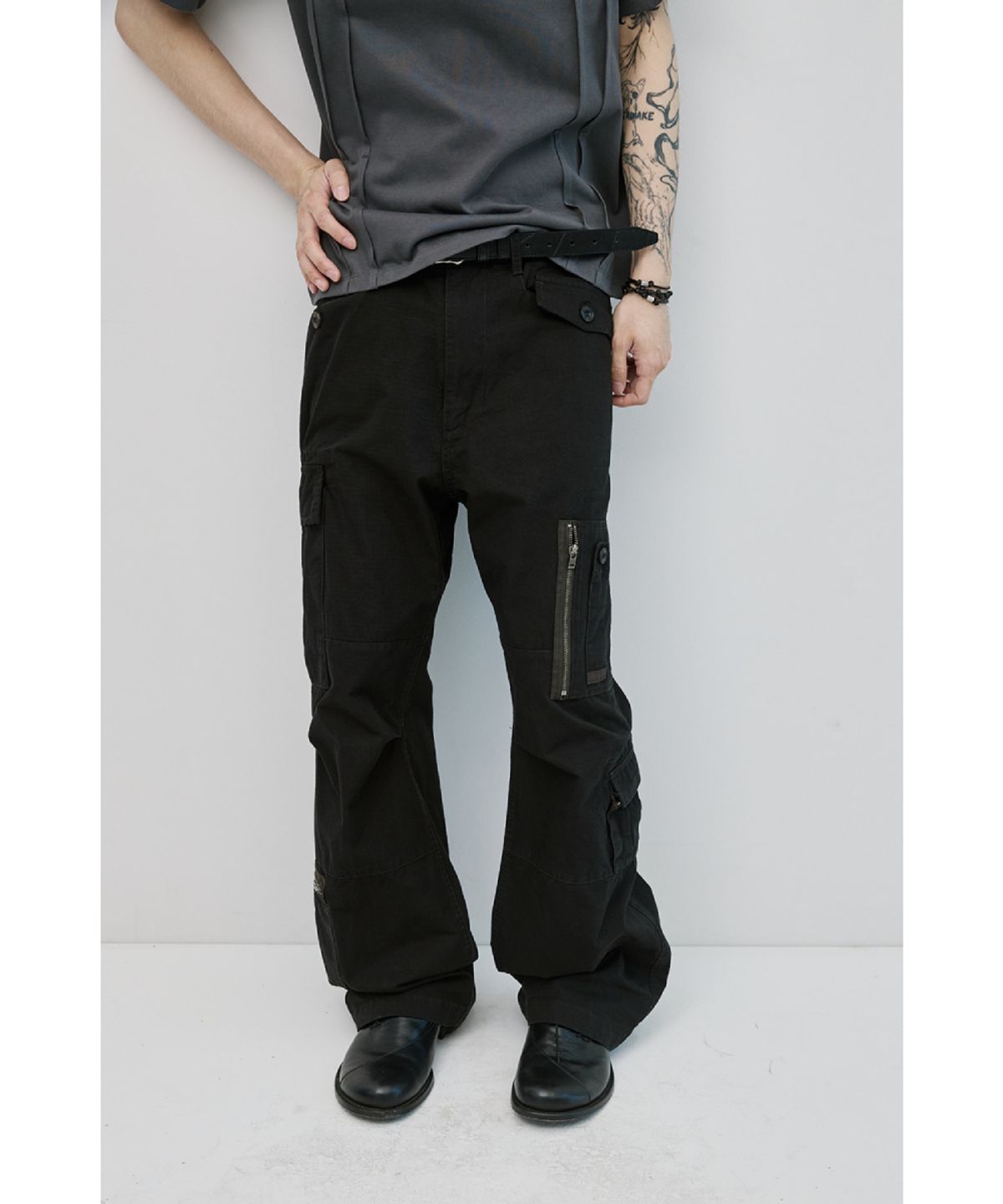 해칭룸(HATCHINGROOM) Multi Cargo Pants Black