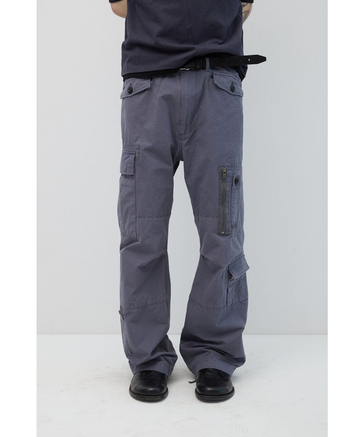 해칭룸(HATCHINGROOM) Multi Cargo Pants Blue Grey