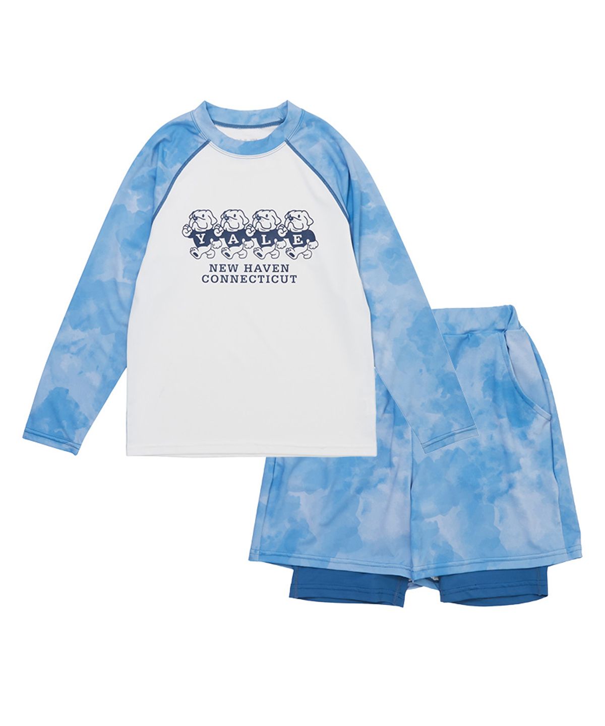 예일키즈(YALE KIDS) 불독스 타이다이 팬츠 래쉬가드 셋업 A6M052