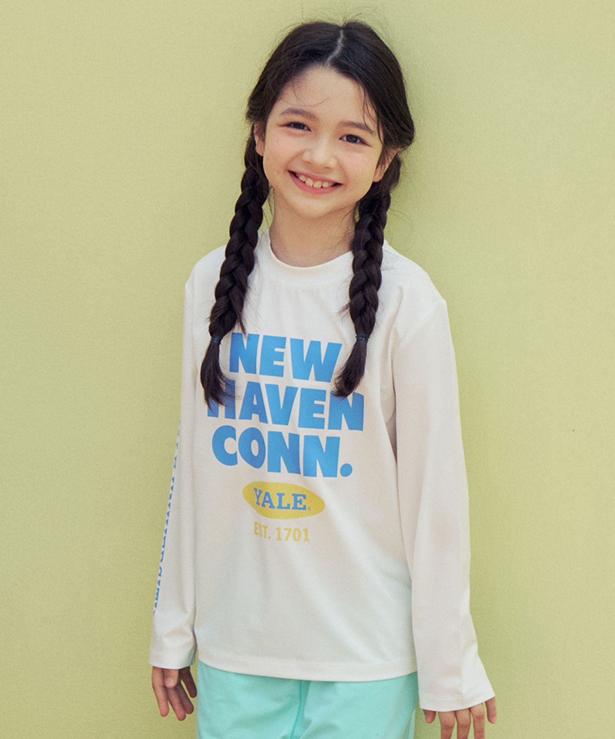 예일키즈(YALE KIDS) 레터링 아쿠아 래쉬가드 수영복 티셔츠 A5M038