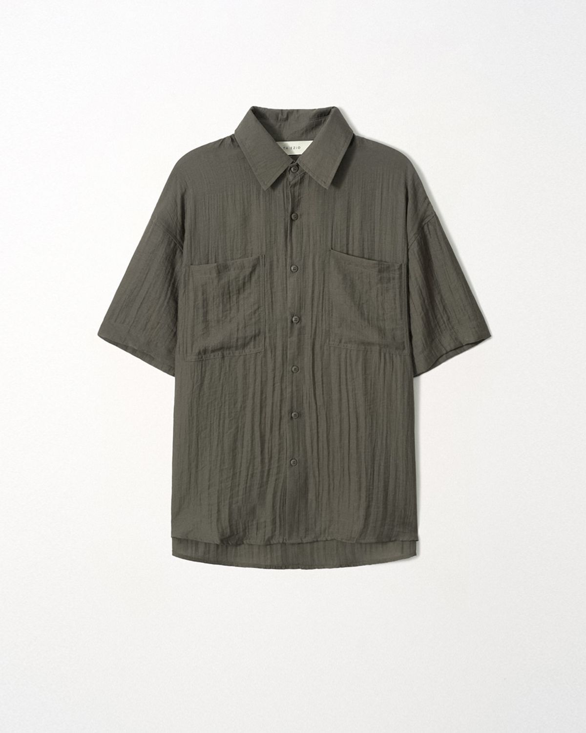 이지오(EZIO) Light Linen Pocket Shirt_Brown