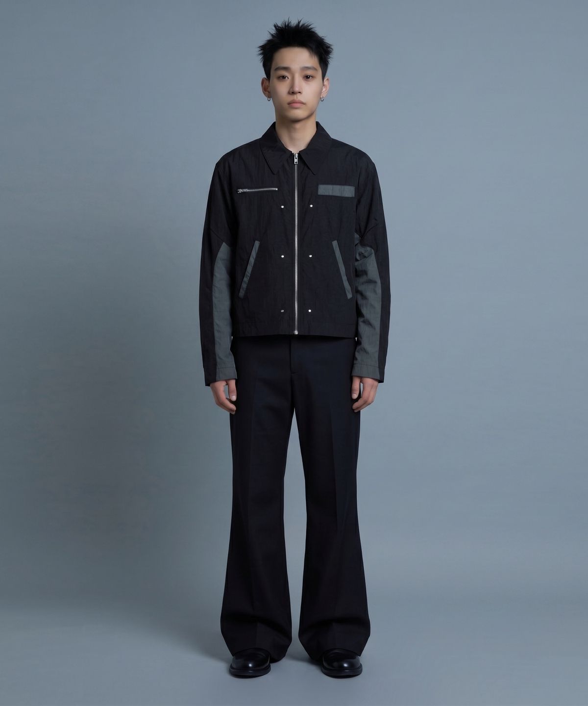 인어데이즈(INADAZE) 블랙 웨이브 믹스 자켓