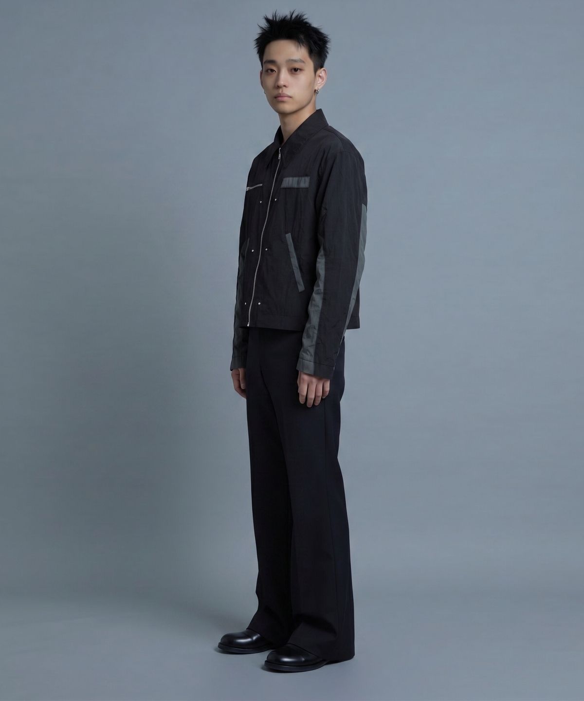 인어데이즈(INADAZE) 블랙 웨이브 믹스 자켓