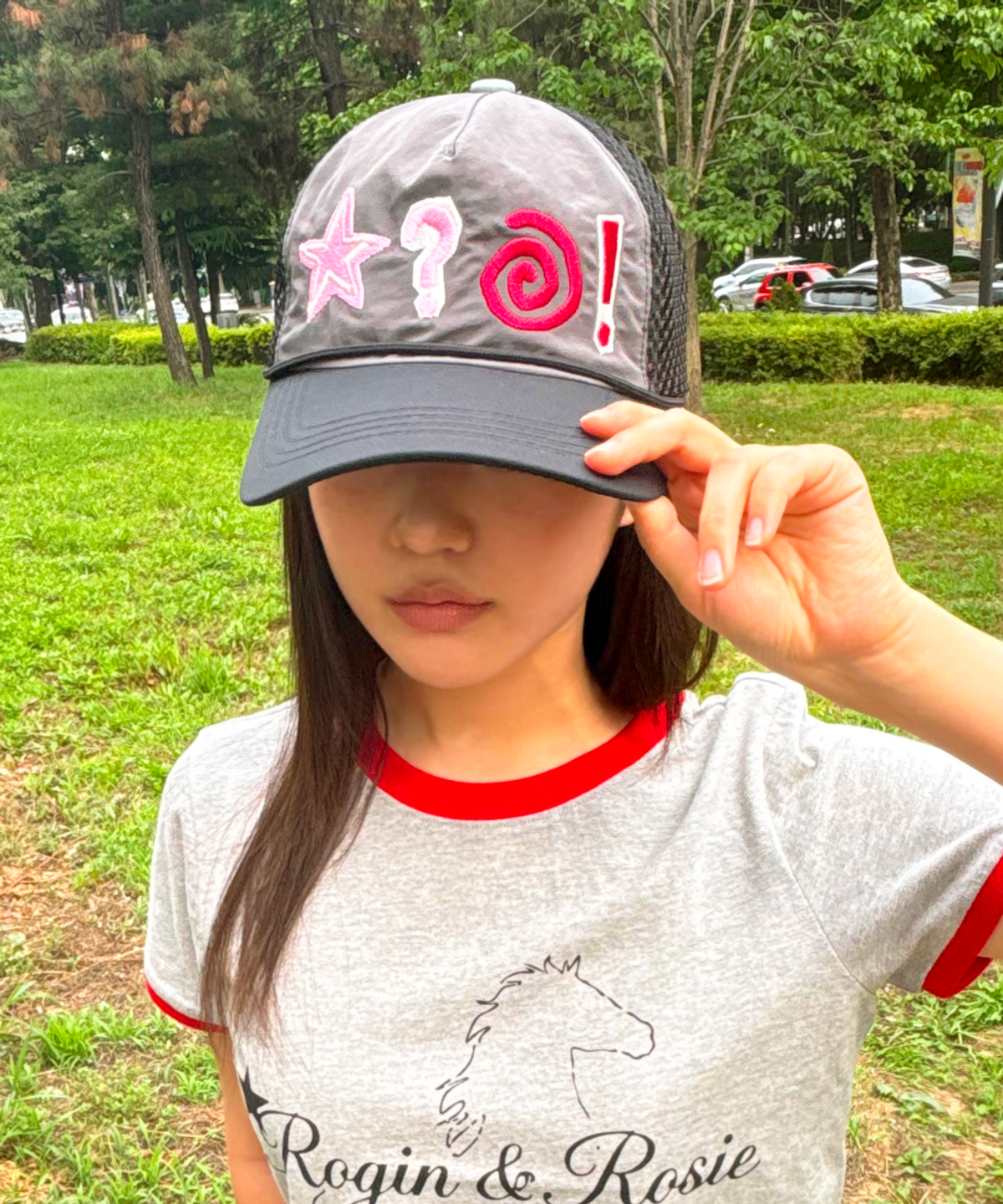 로긴 앤 로지(ROGIN N ROSIE) Twinkle Pop Mesh Cap Gray