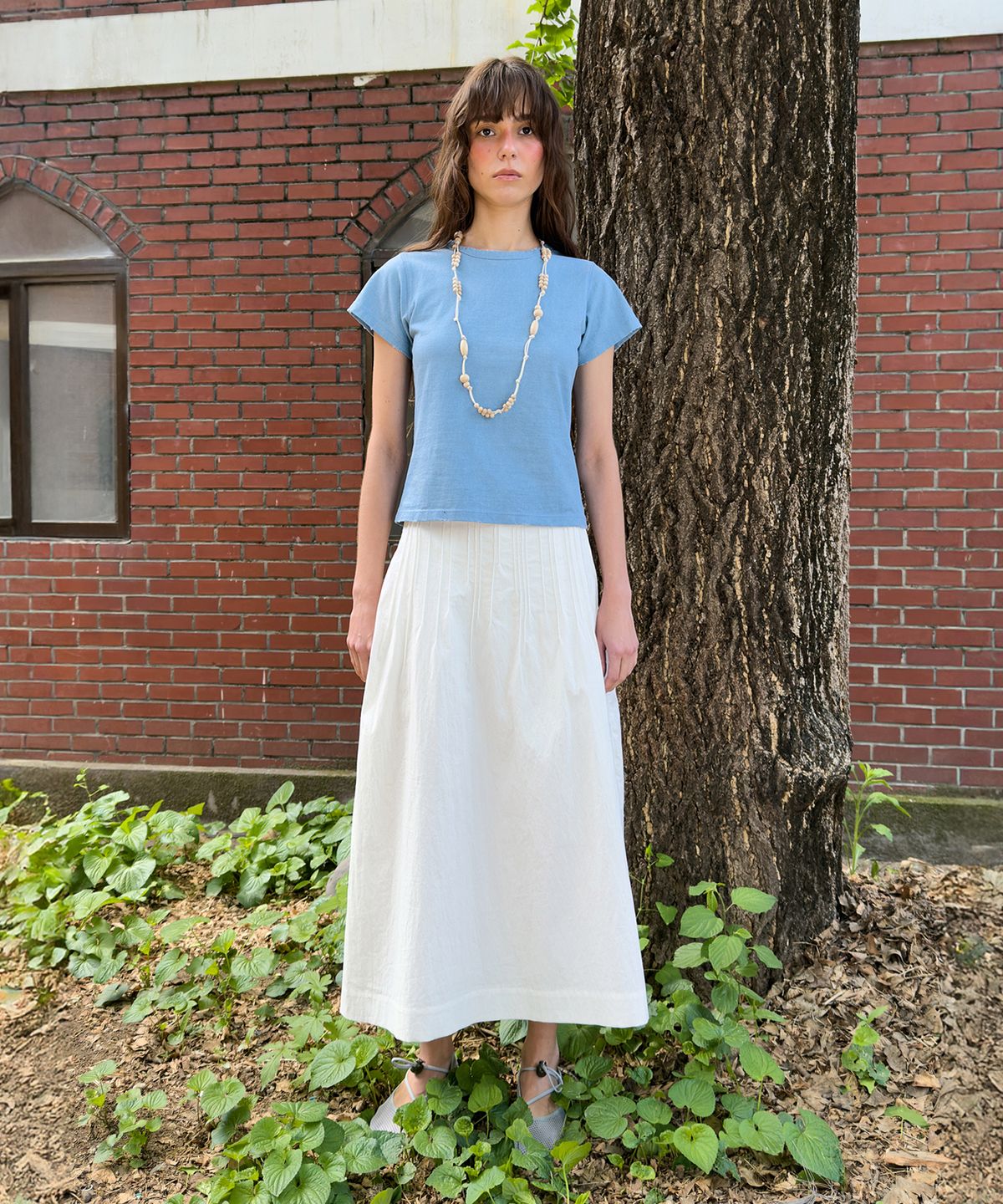 다이애그널(DIAGONAL) DAMAGED WASH TEE (blue)