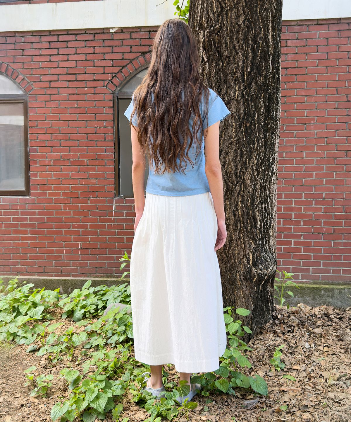 다이애그널(DIAGONAL) DAMAGED WASH TEE (blue)