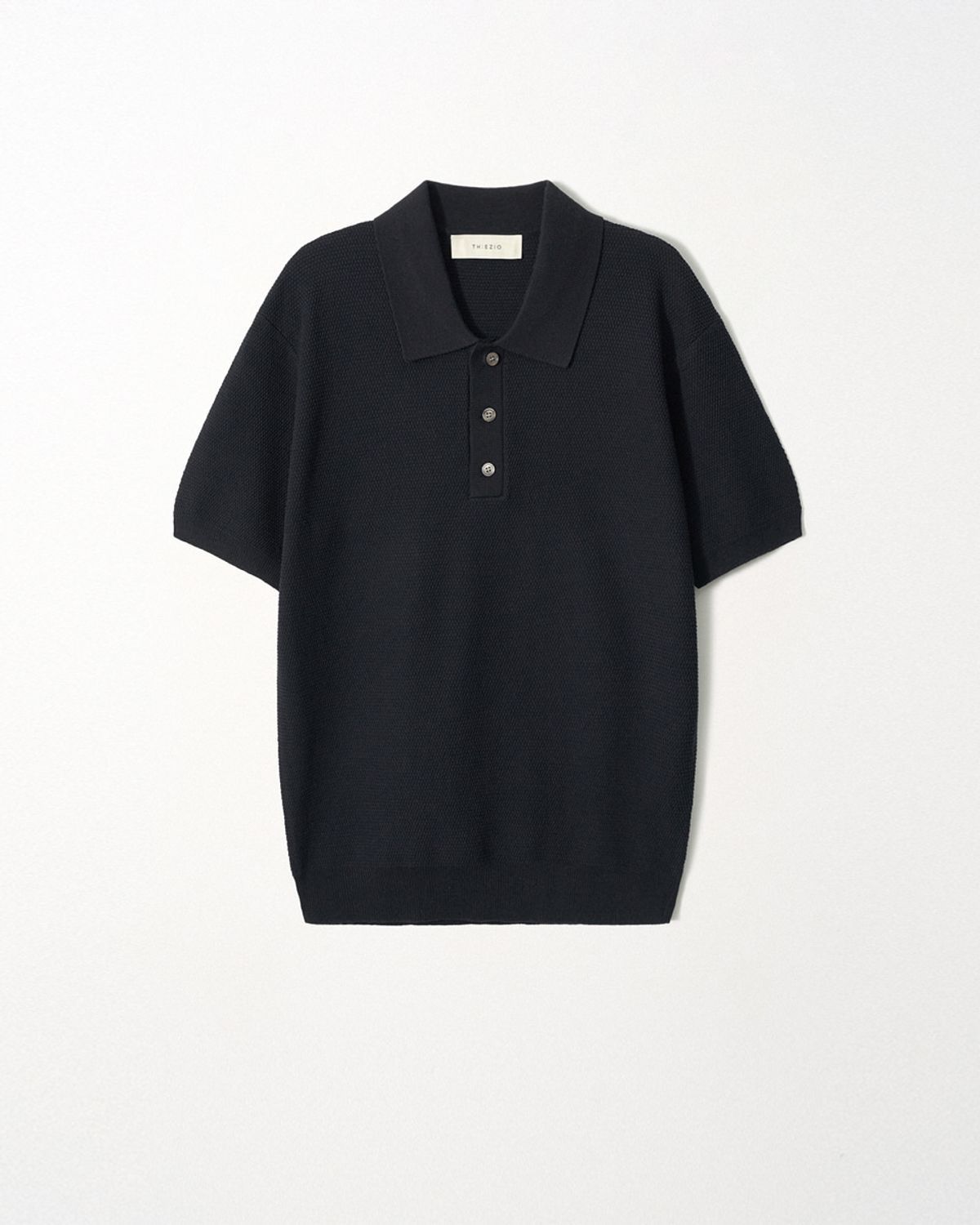 이지오(EZIO) Textured Collar Knit_Navy