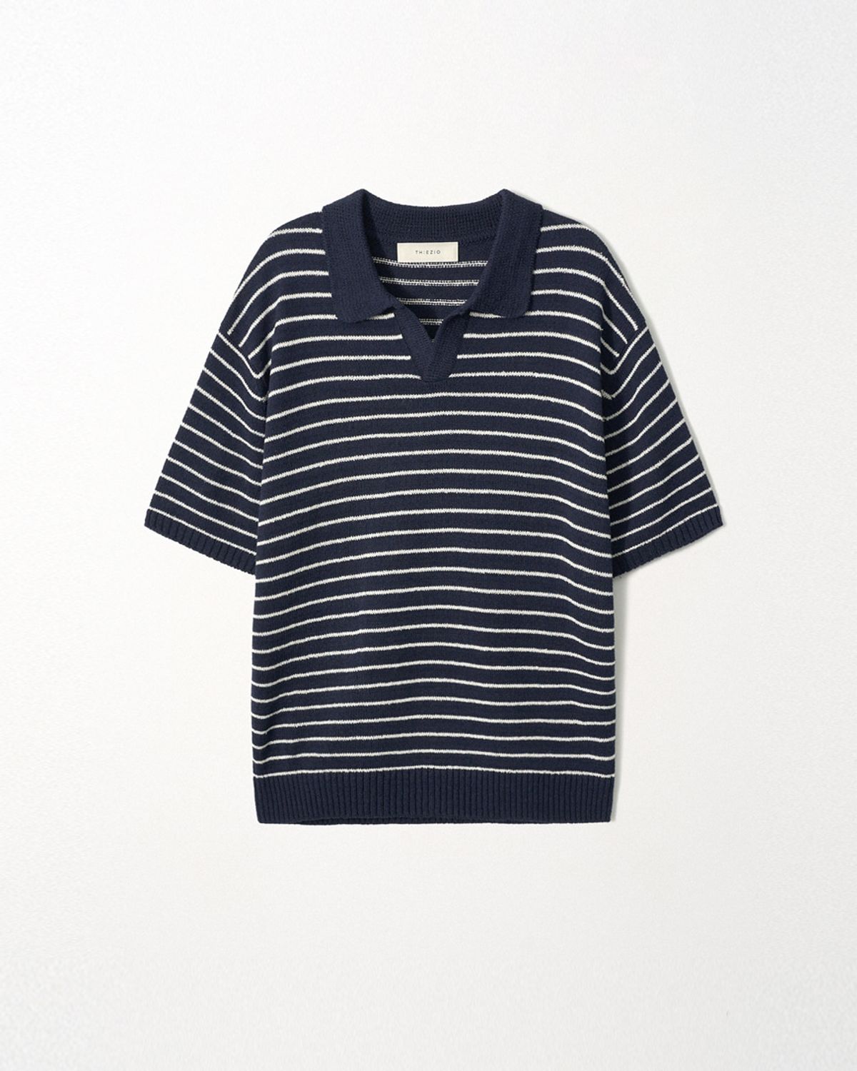 이지오(EZIO) Open Stripe Knit_Navy