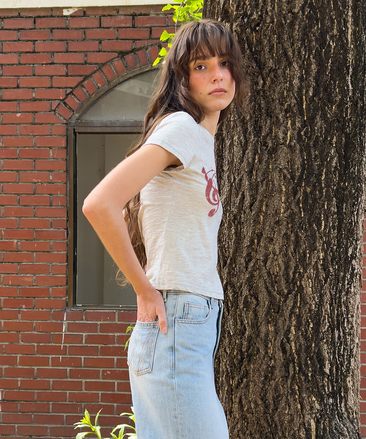 다이애그널(DIAGONAL) SUMMER MELODY TEE (grey)