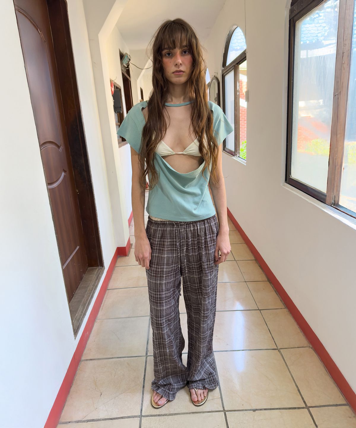 다이애그널(DIAGONAL) BACK CUT OUT TEE (mint)