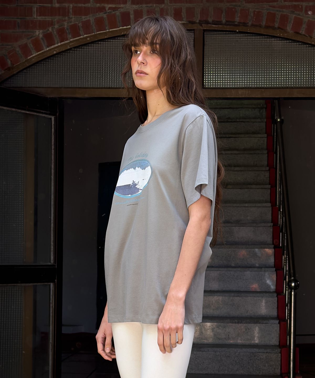 다이애그널(DIAGONAL) VINTAGE SURFER TEE (grey)