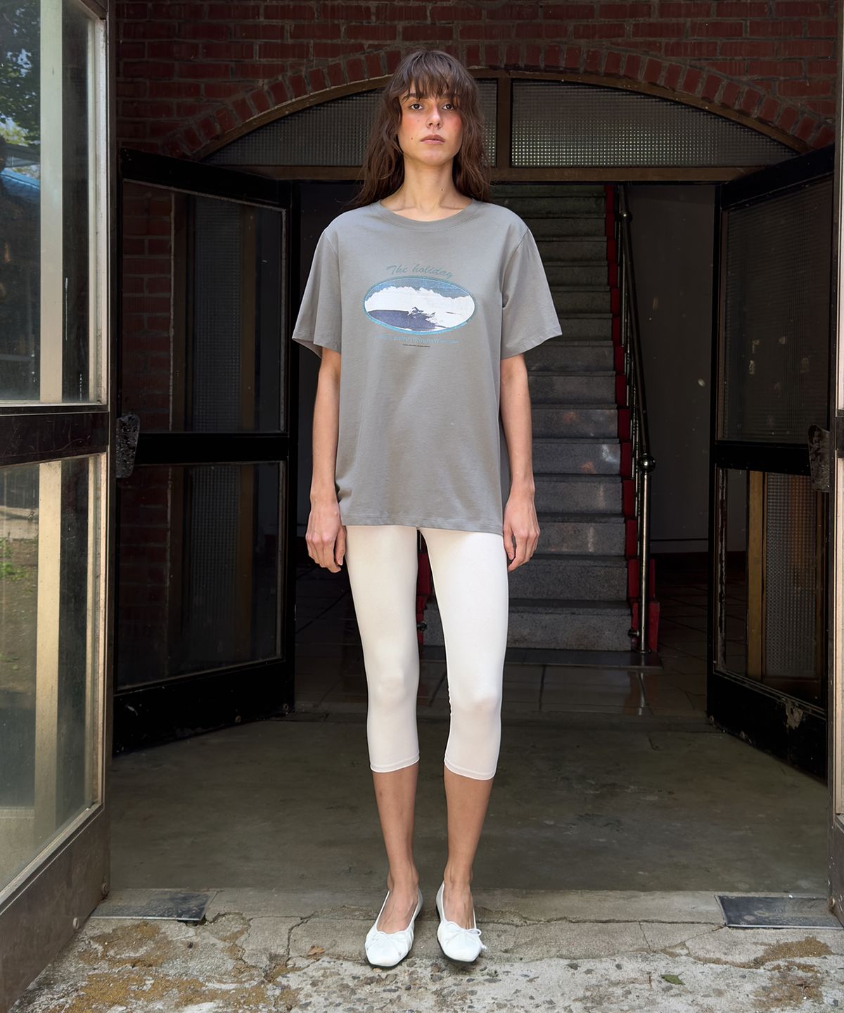 다이애그널(DIAGONAL) VINTAGE SURFER TEE (grey)