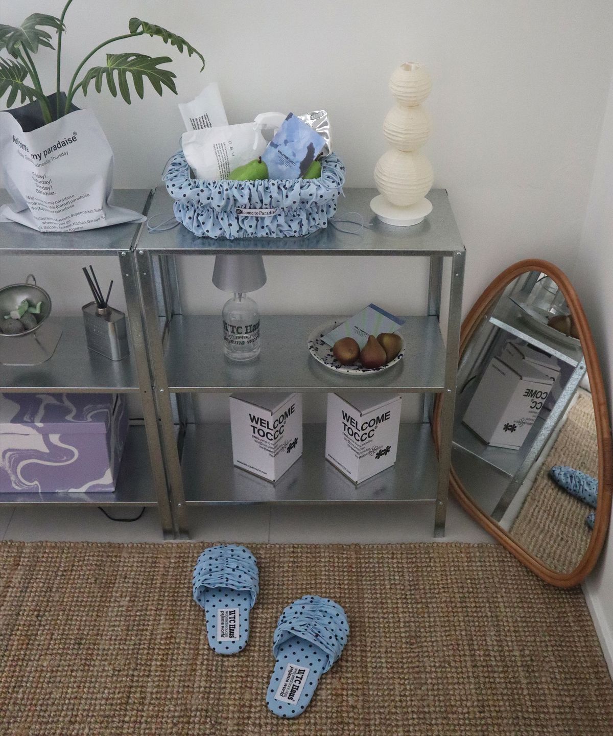 웰컴투씨씨씨(WELCOME TO CCC) [Gift Box] Croa Shoes (Sky Dot) Room Shoes