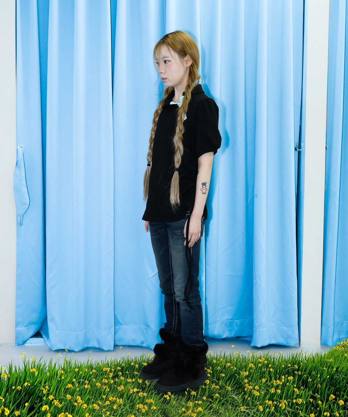 유얼쎄시(YOUR SASSY) Smooth Puff Polo (BLACK)