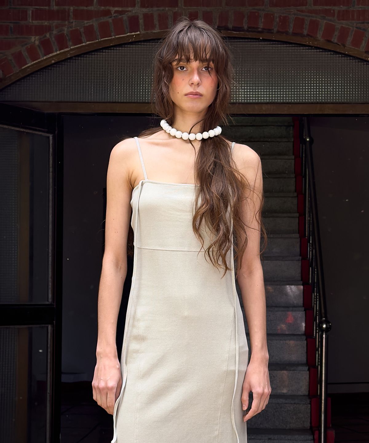 다이애그널(DIAGONAL) TWO WAY LONG DRESS (beige)
