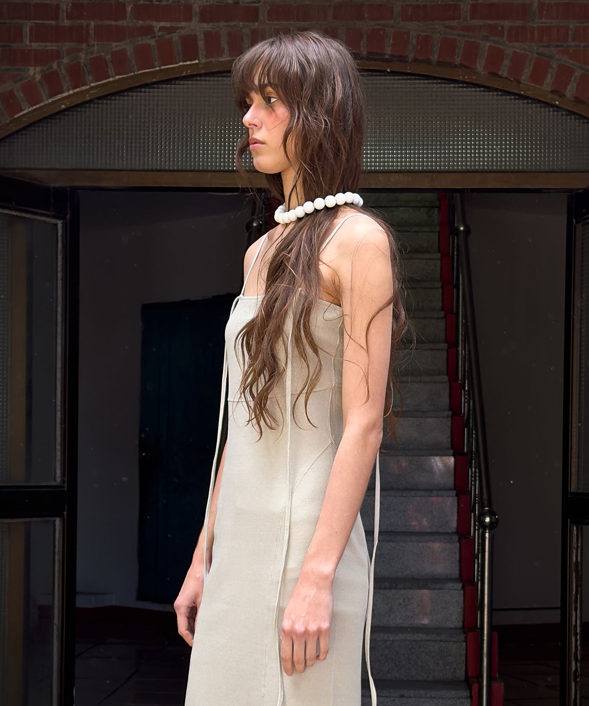 다이애그널(DIAGONAL) TWO WAY LONG DRESS (beige)