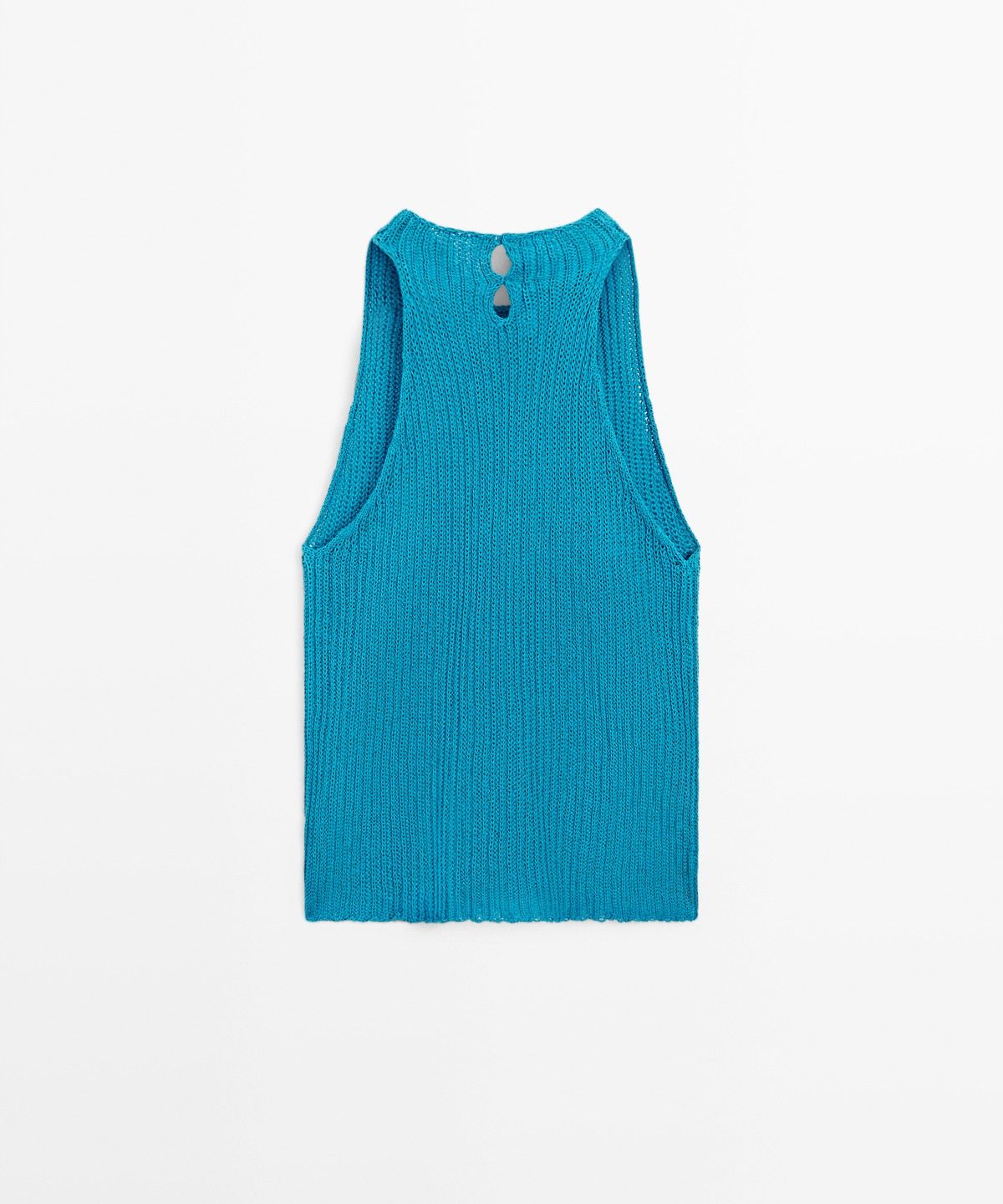 마시모두띠(MASSIMO DUTTI) 린넨 혼방 버튼 디테일 니트 탑