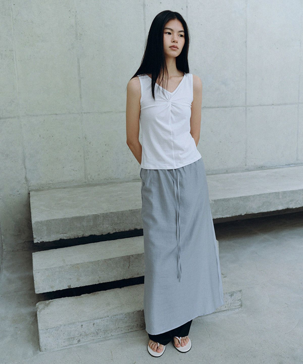 카셀(CACELE) SOFT TWIST SLEEVELESS, WHITE