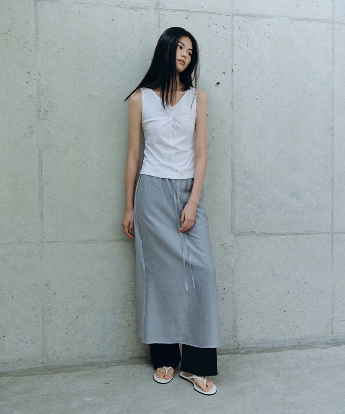 카셀(CACELE) SOFT TWIST SLEEVELESS, WHITE