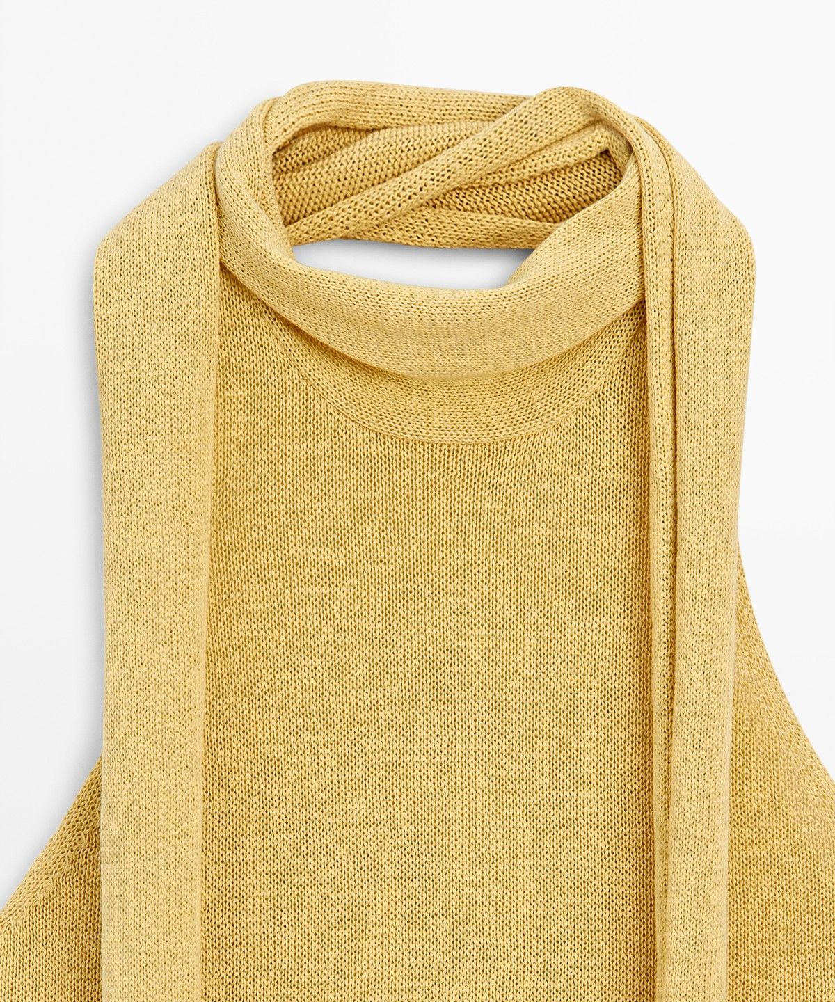 마시모두띠(MASSIMO DUTTI) 린넨 블렌드 홀터넥 타이 탑