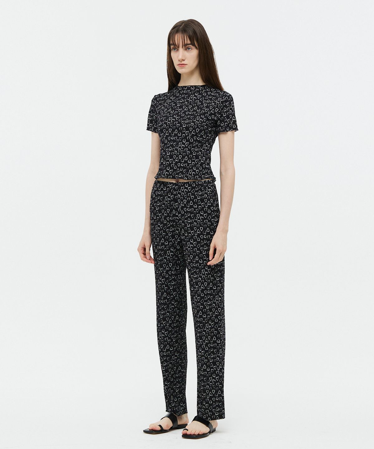 베데르미(VEDERMI) heart pattern knit pants