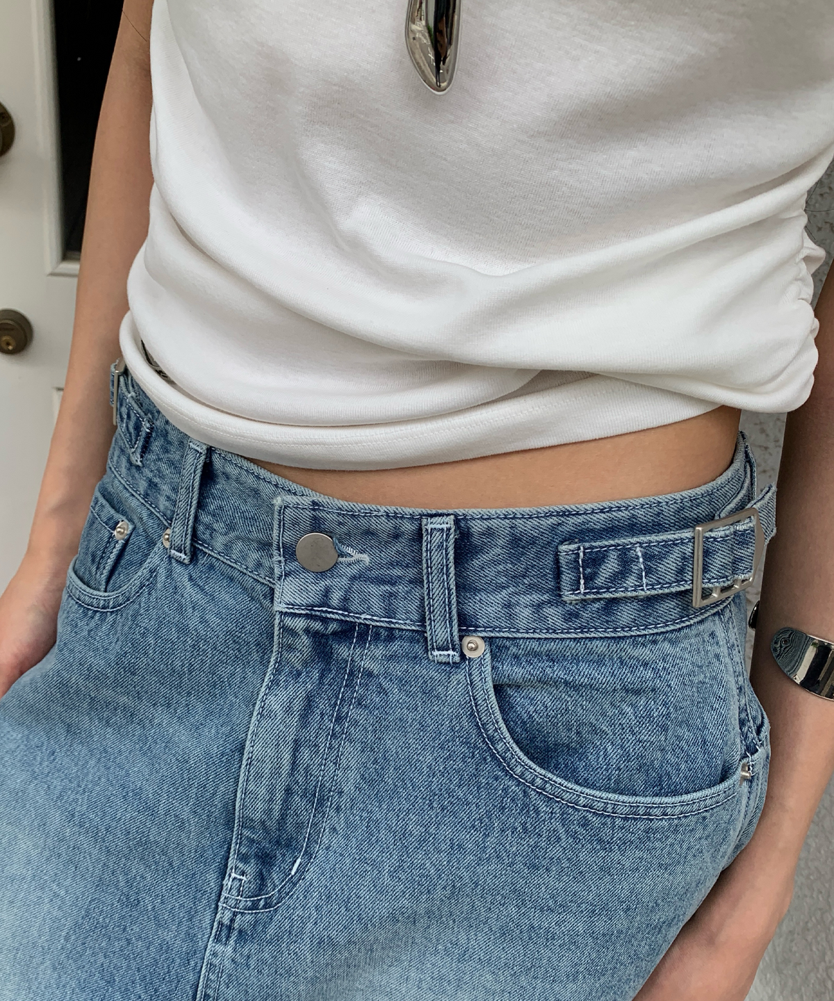 소흘(SOHUL) Sohul Semi Baggy Jeans (연청)
