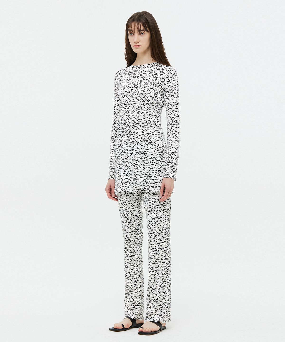 베데르미(VEDERMI) heart pattern knit top