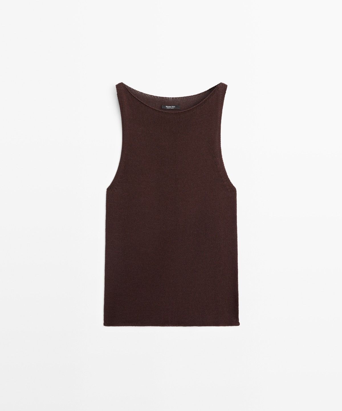 마시모두띠(MASSIMO DUTTI) 파인 니트 홀터넥 탑
