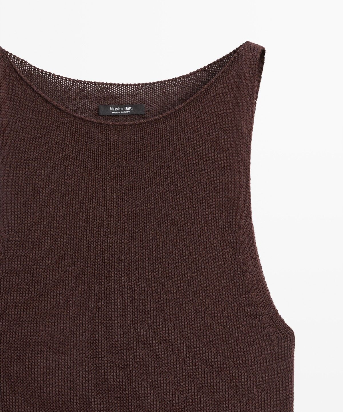 마시모두띠(MASSIMO DUTTI) 파인 니트 홀터넥 탑