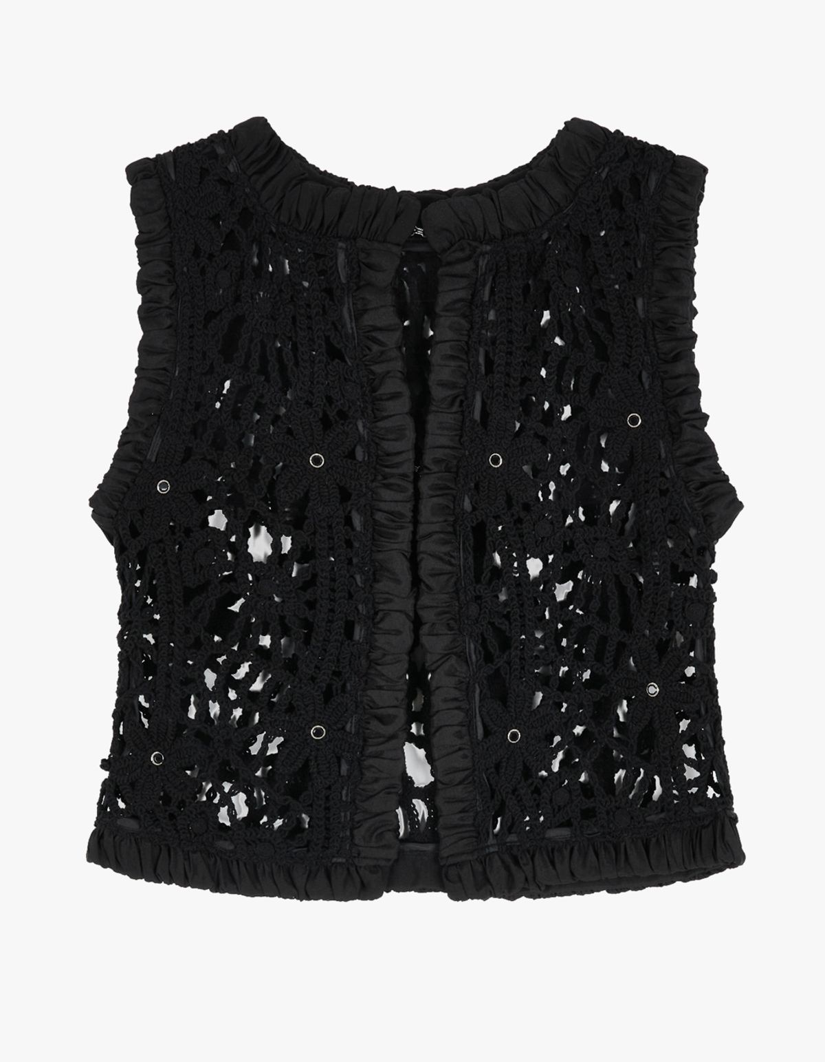 김미더영(GIMMETHEYOUNG) G_SHIRRING-TRIM KNIT VEST / BLACK